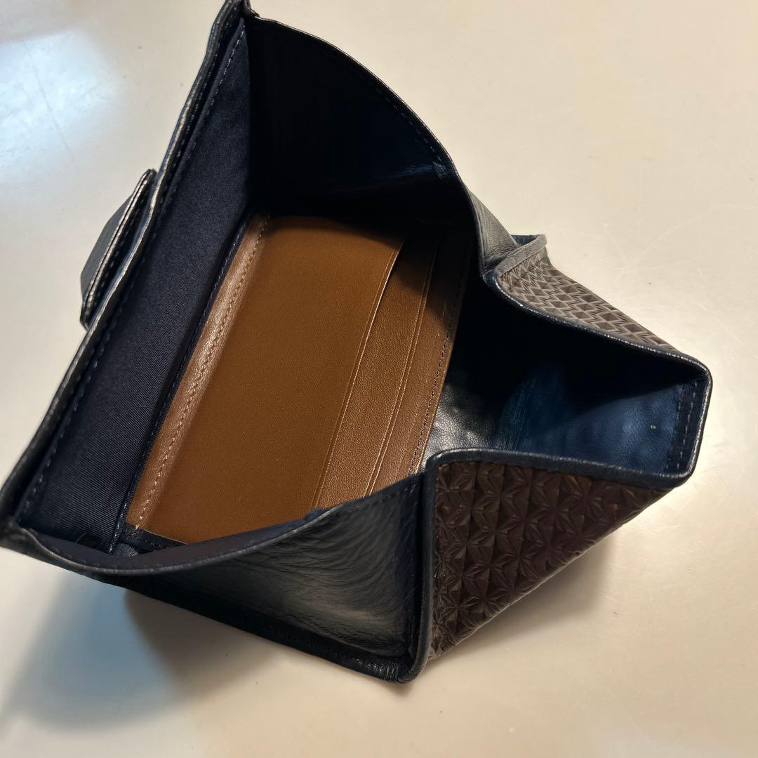 ヒロコハヤシ 二つ折り財布 ダークブラウン