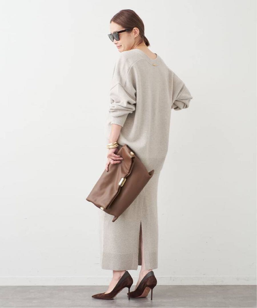 ドゥーズィーエムクラス　24AW OLBIA スリット スカート　黒　３６