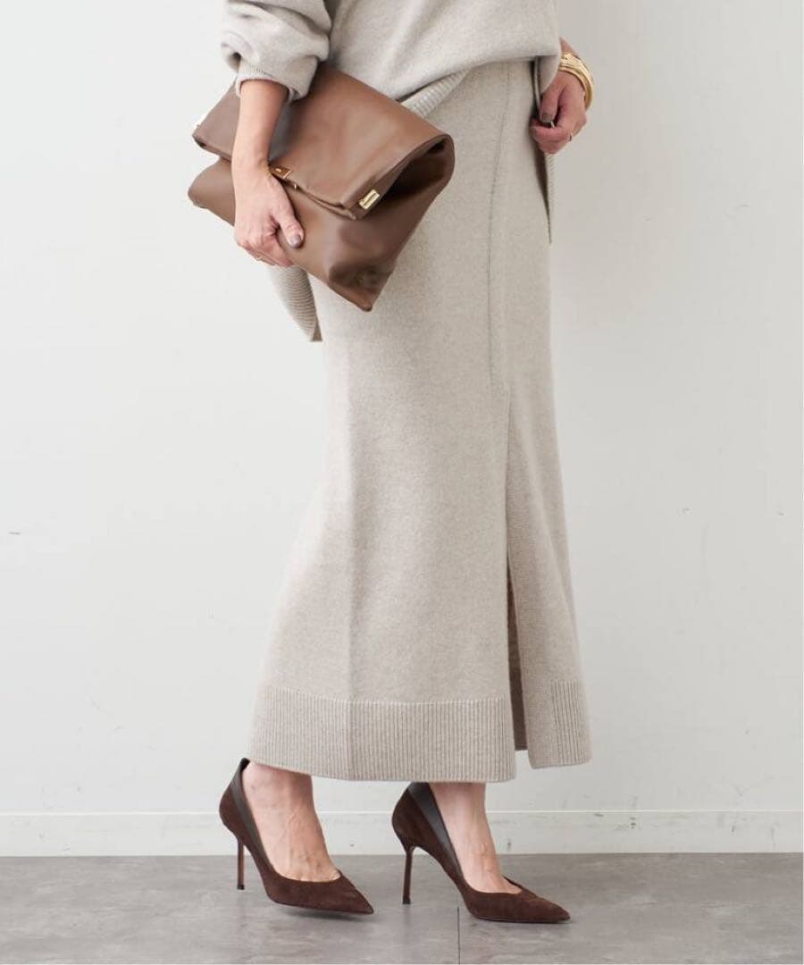 ドゥーズィーエムクラス　24AW OLBIA スリット スカート　黒　３６