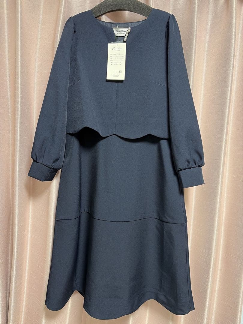 【新品/le reve vaniller】フロントファスナースカラップワンピース