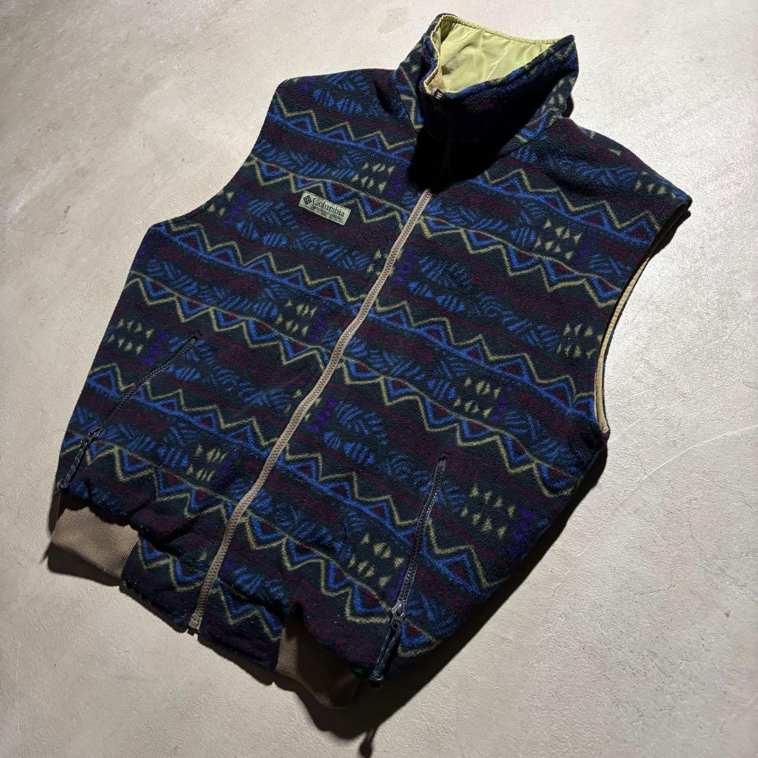 90s Columbia リバーシブル ナイロン×フリースベスト ヴィンテージ