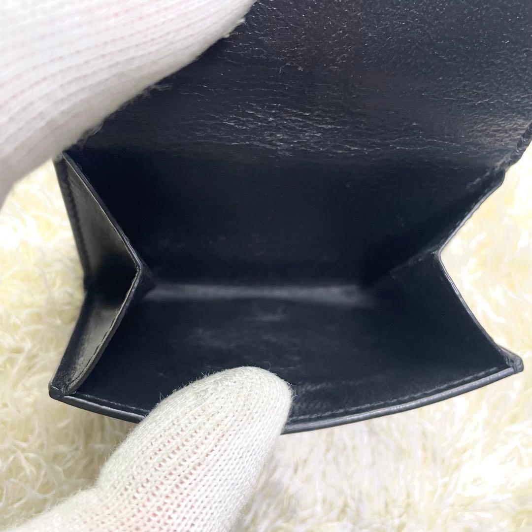箱 保存袋付き 美品 バレンシアガ 三つ折り財布 コンパクト レザー ブラック