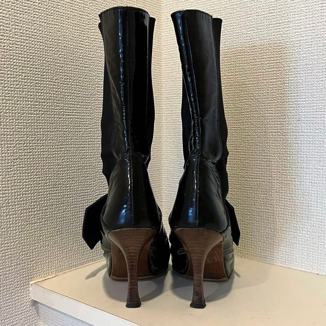 Dolce&Gabbana ドルガバ 大粒スワロ ミドルブーツ