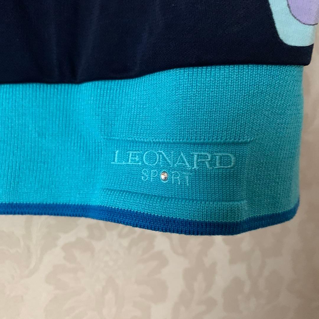 新品LEONARD スポーツ　ブルー系 ポロシャツ 半袖 40