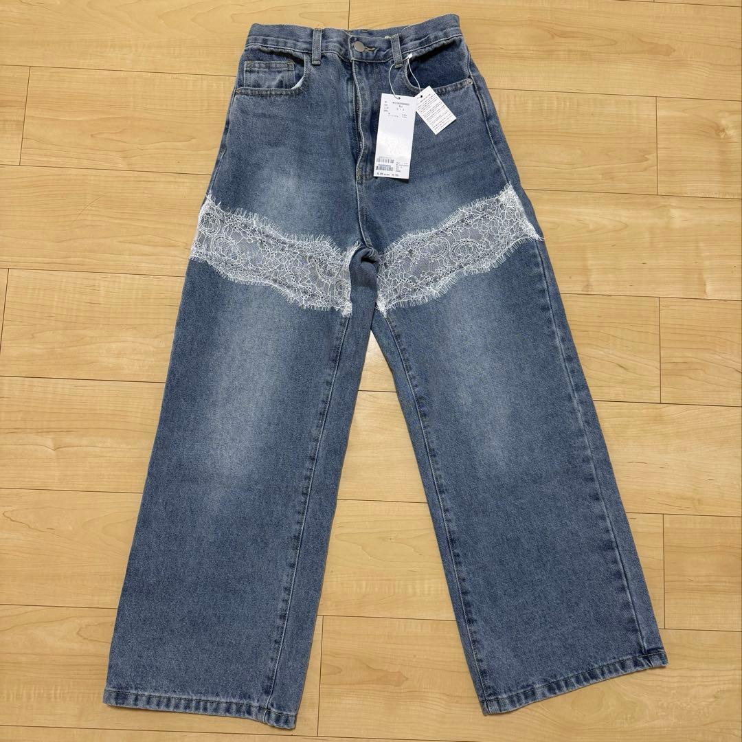 新品未使用 タグ付き mystic レース デニム