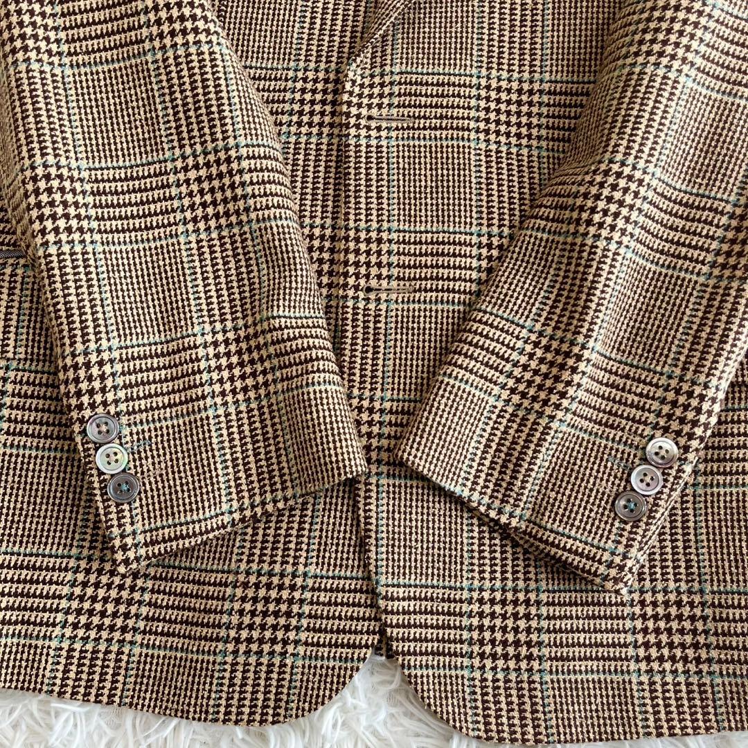 【美品】ポールスミス　ジャケット　ツイード　チェック　ペイズリー　シルク　M