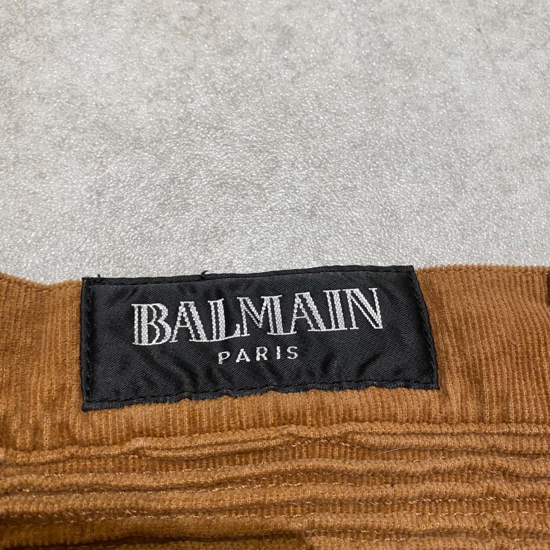 BALMAIN W34 コーデュロイ バイカーデザインパンツ ライディングパンツ