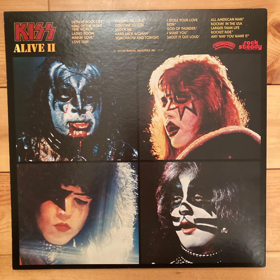 KISS ALIVE II 初回obi tatoo sticker 美品 NM