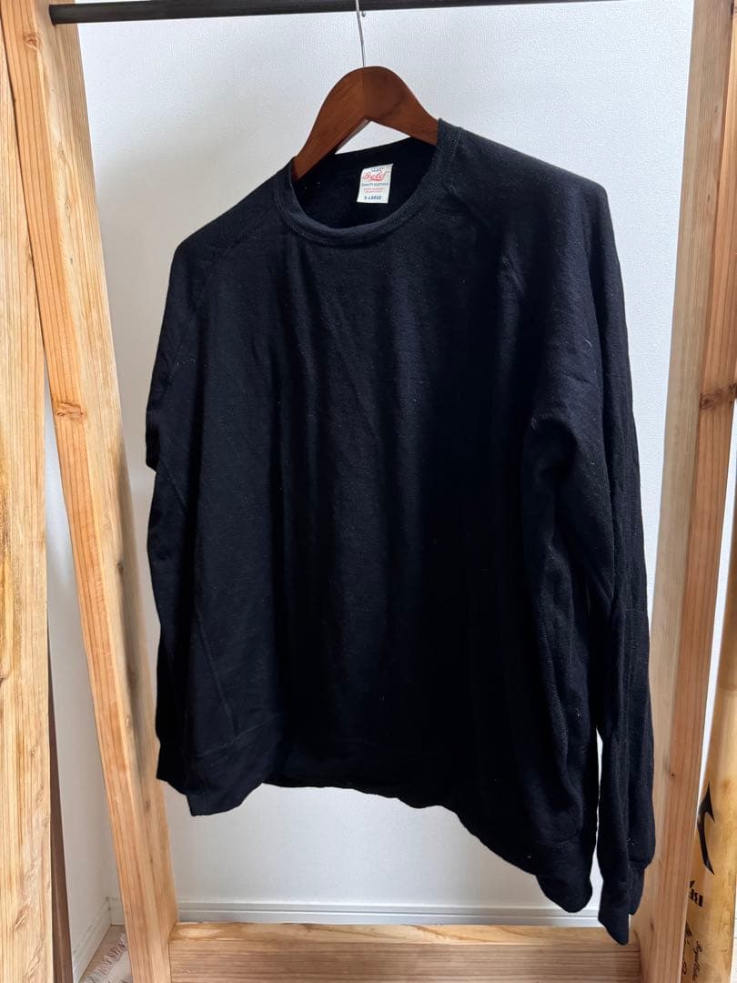 定価3万 WASHBLE WOOL RAGLAN CREW NECK SHIRT