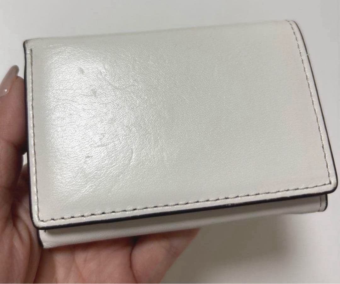 サンヒデアキミハラ　三つ折り財布　白　ホワイト