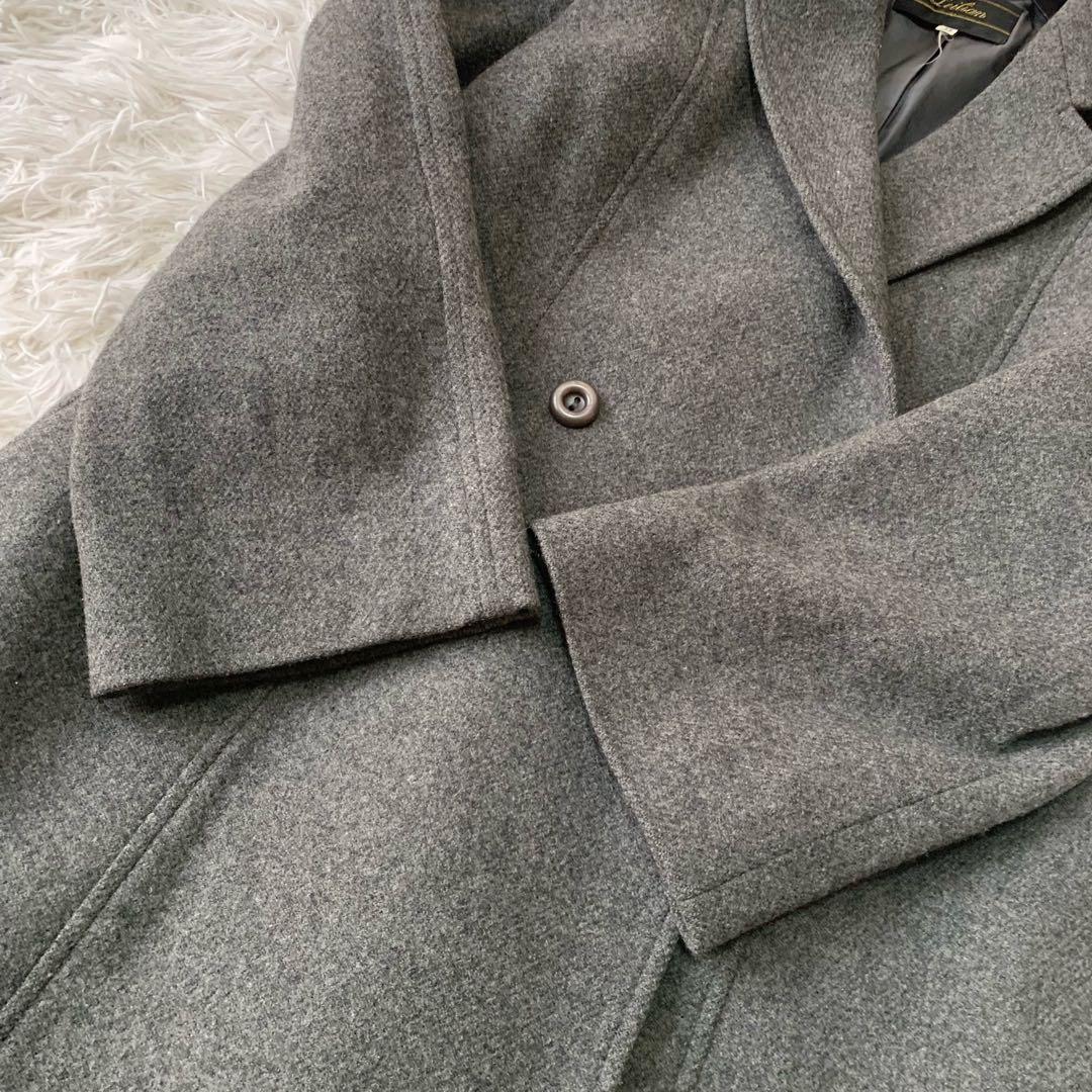 Leilian ウールカシミヤ ダブル ロングコート Aライン 11号 アウター