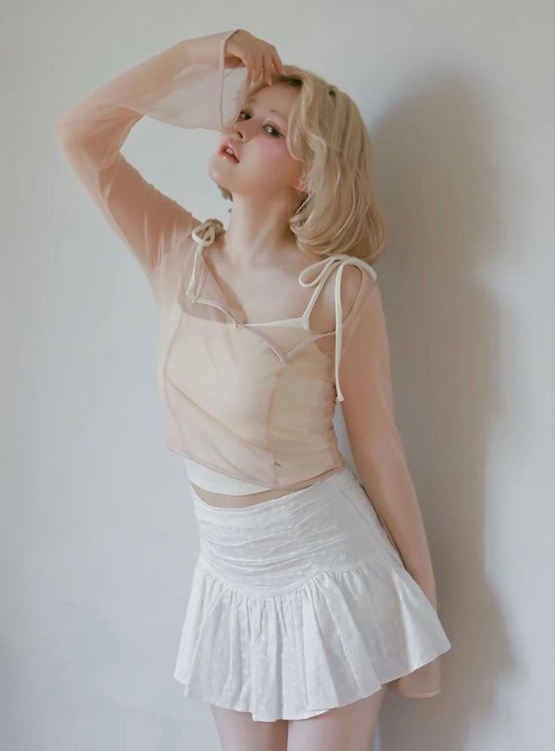トップス Andmary Roy tulle set tops beige