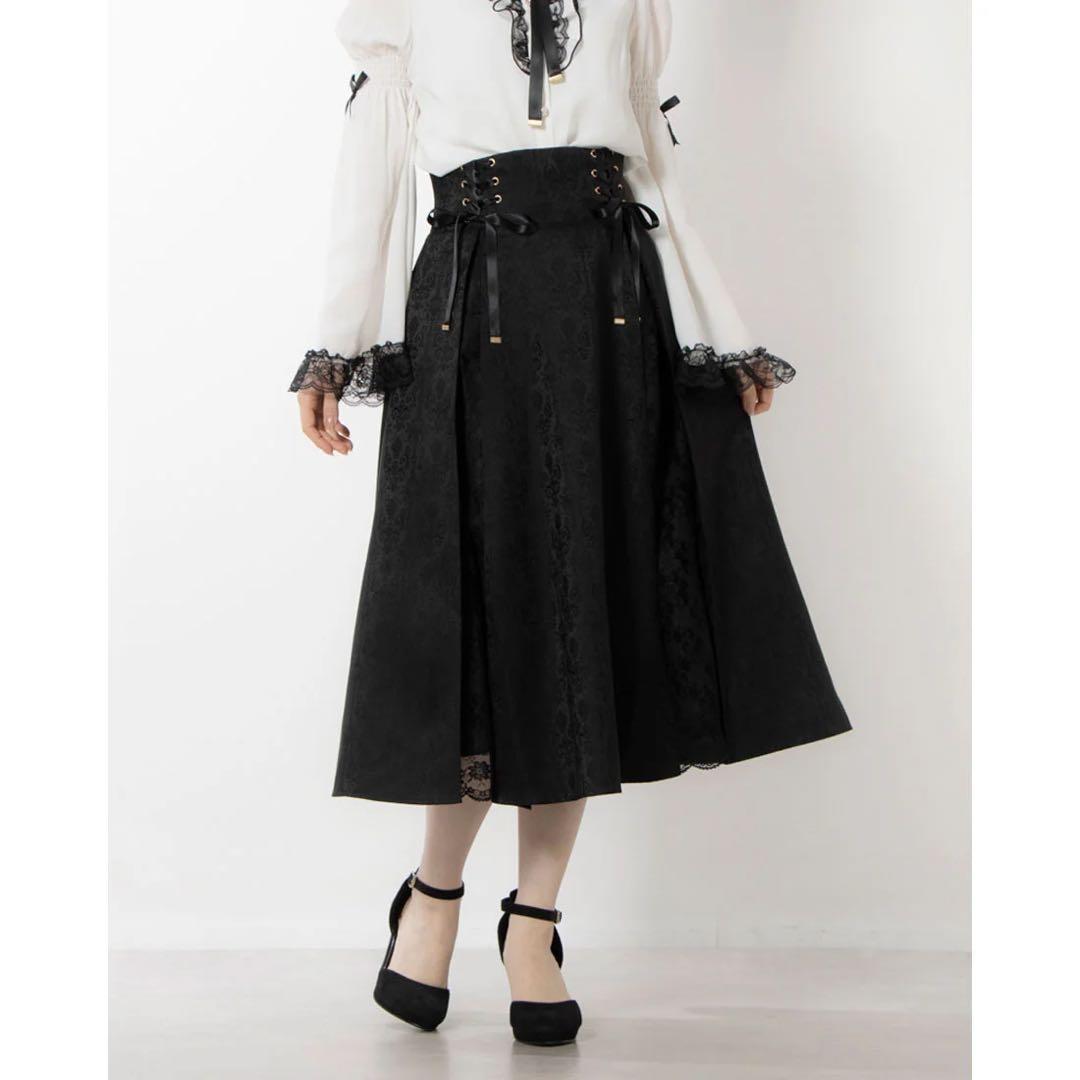 【完売品】Secret Honey レース切替 ジャガード スカート