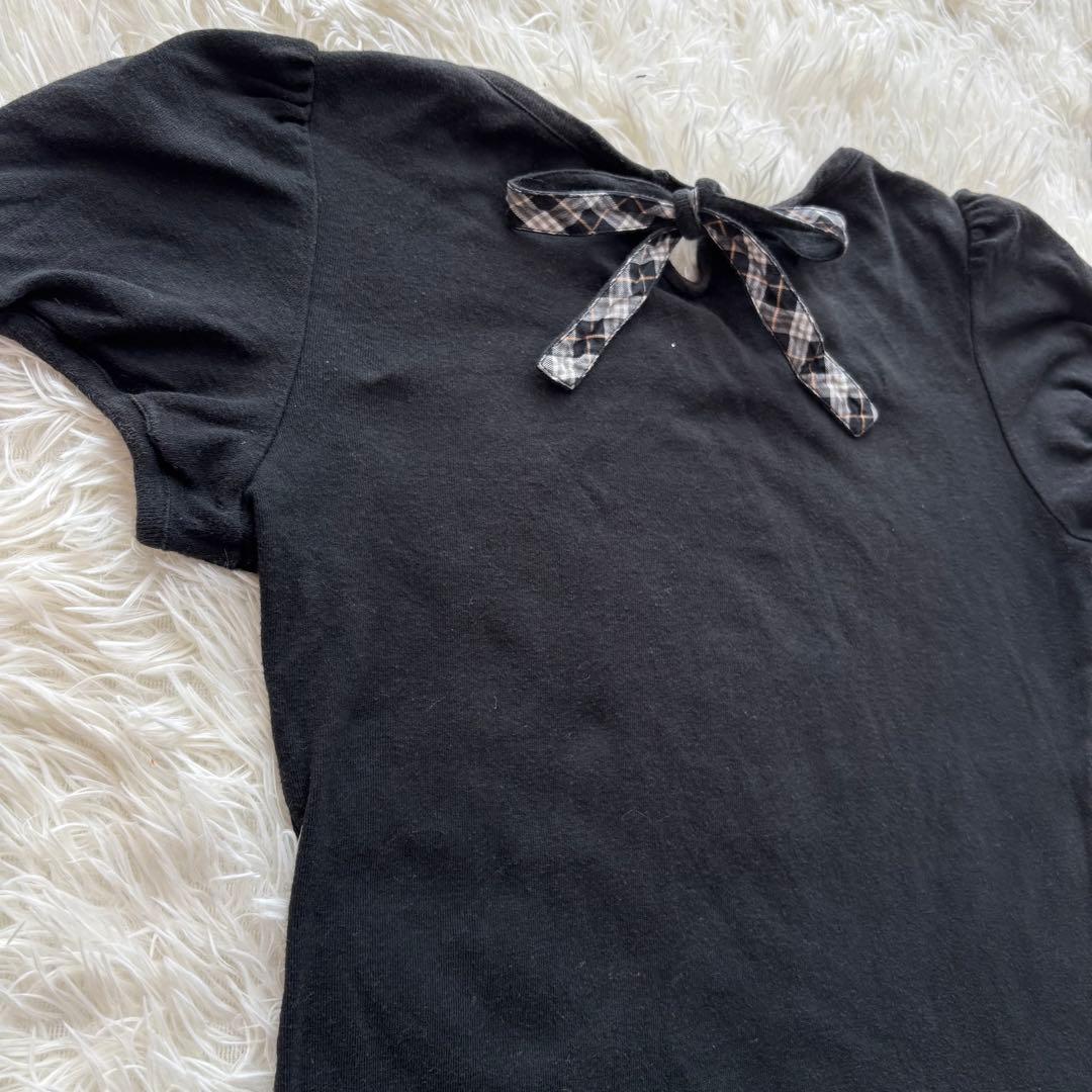 バーバリーブルーレーベル♪リボン付きTシャツ38 M相当
