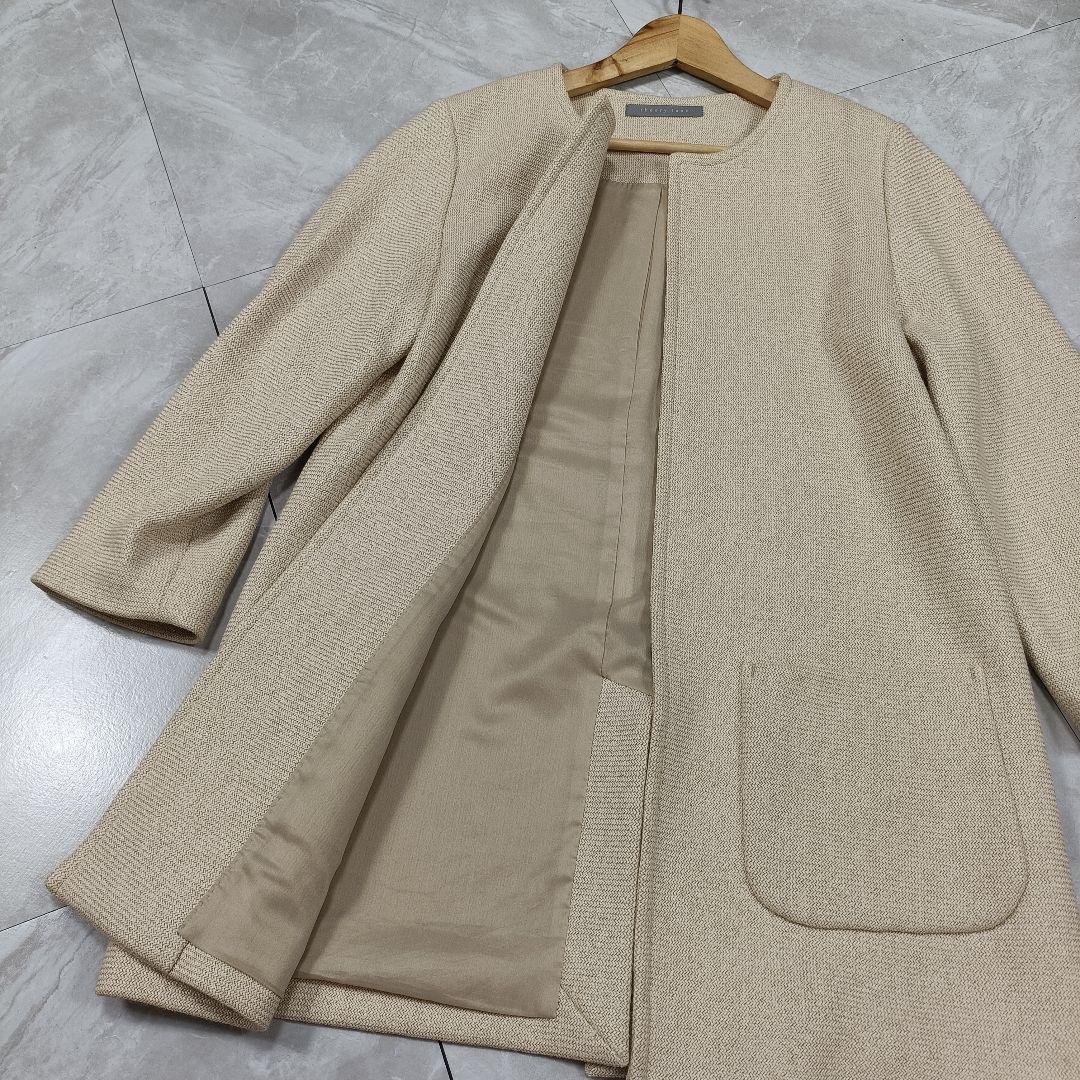 【美品】セオリーリュクス スプリングコート 38 M ベージュ ロングコート