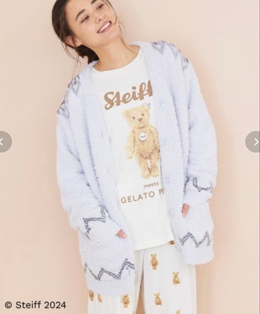 ジェラートピケ　Steiff フェアアイル柄カーディガン　シュタイフ