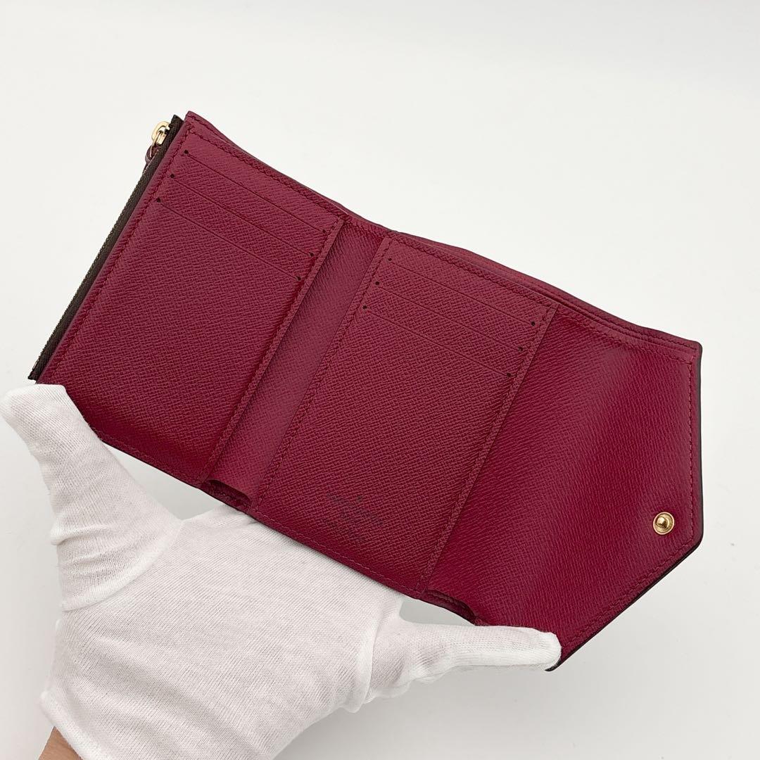 【イニシャルなし】ルイヴィトン モノグラム ヴィクトリーヌ フューシャ 折り財布