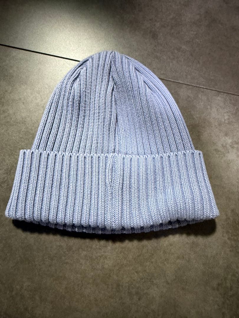 Supreme リブ編み ニット帽 ライトブルー