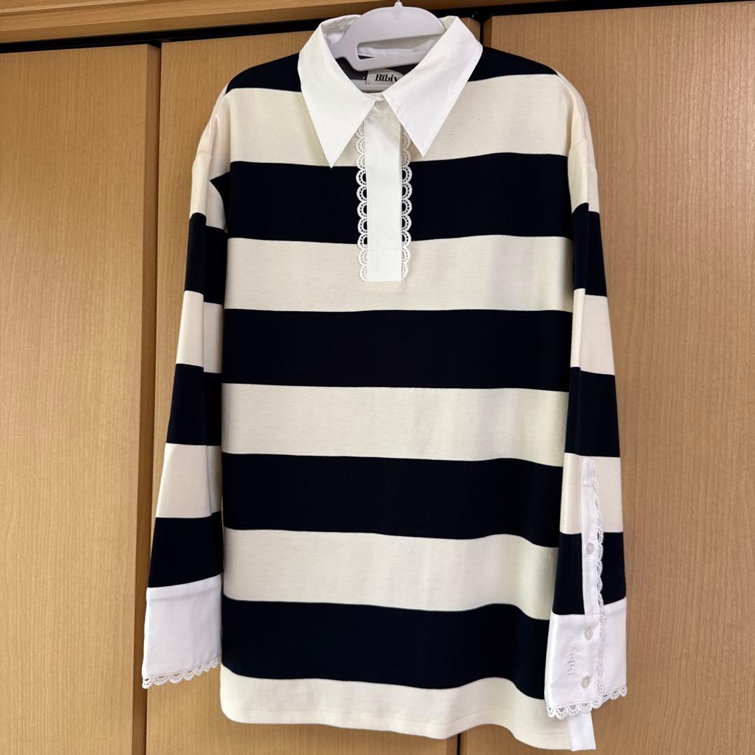 【Bibiy】FRANCINE RUGBY TOP ネイビー