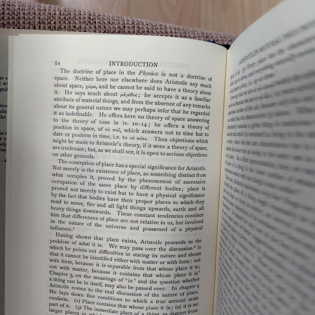 洋書 Aristotle's Physics by Sir David Ross