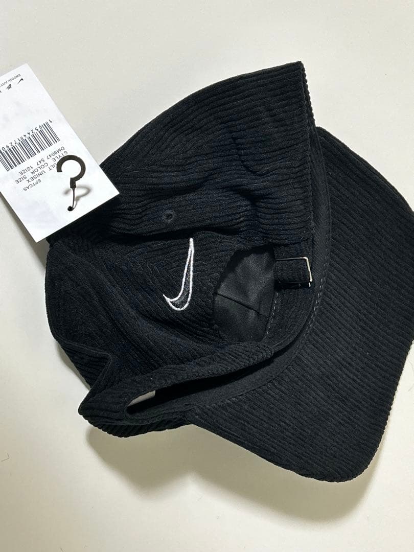 Supreme Nike コーデュロイ キャップ　帽子　ブラック
