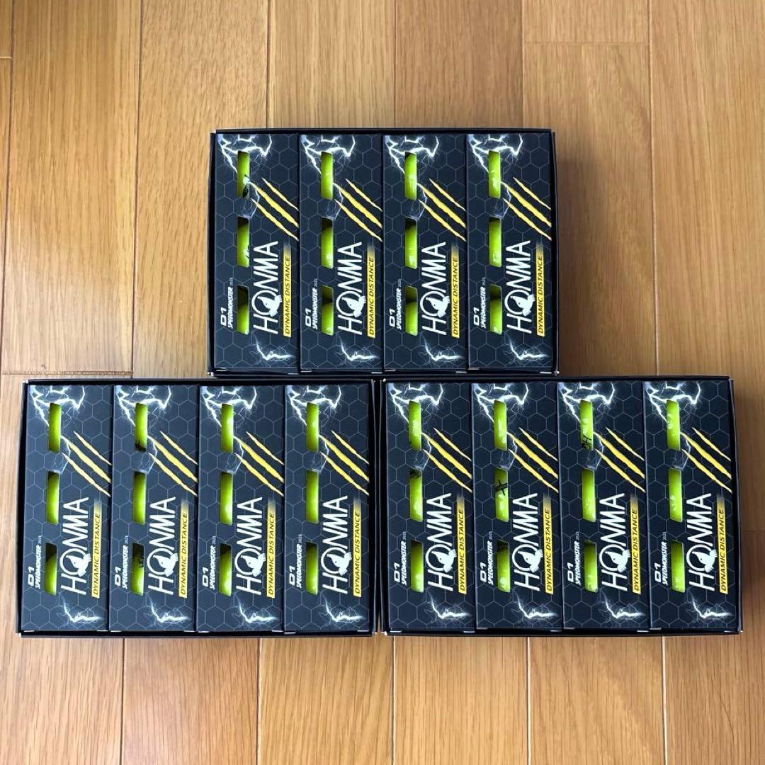 本間ゴルフ ゴルフボール D1 スピードモンスター イエロー 36個 3ダース
