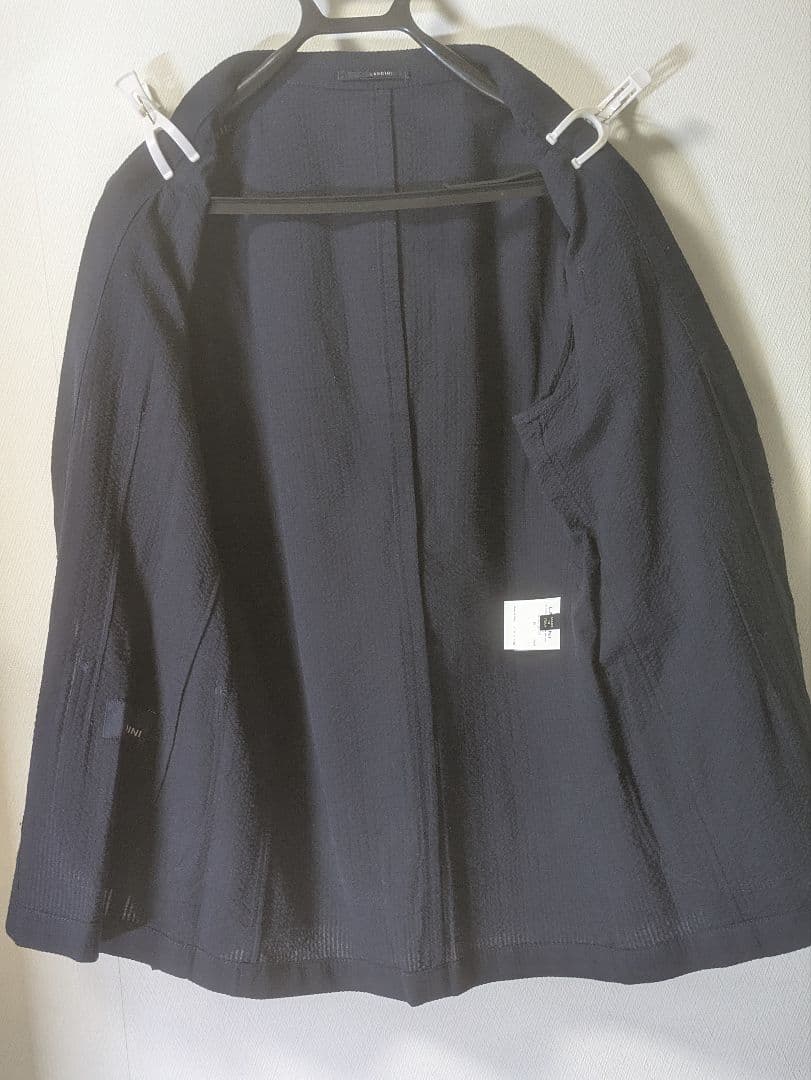 ☆ラルディーニ シアサッカー シャツジャケット ネイビー 48