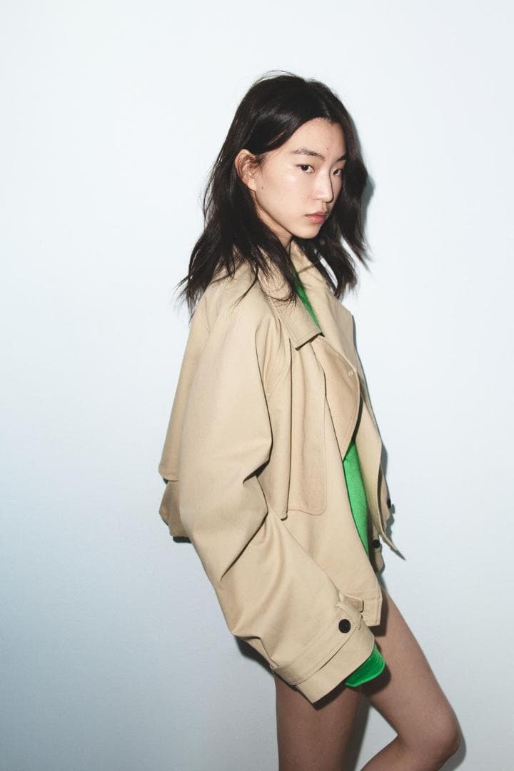 Coo【新品】 ZARA ショートバルーントレンチコート コムギ色 M