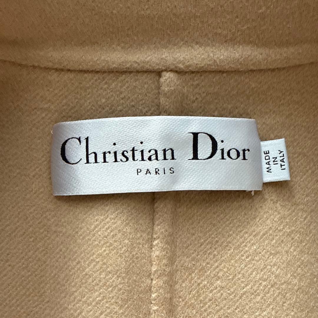 Dior ベルト付きウールロングコート キャメル34
