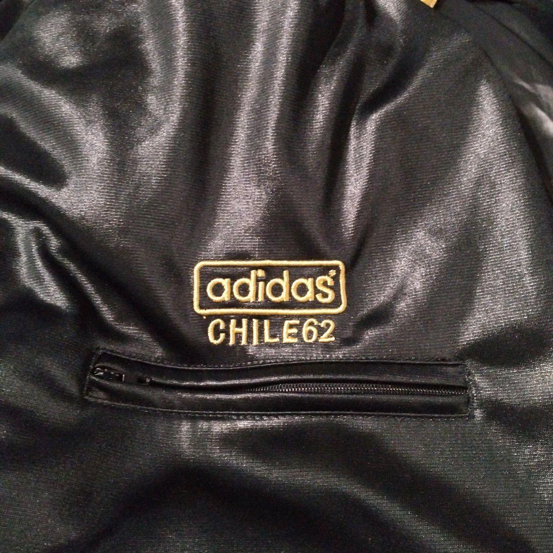 adidas コーティングジャージ上下セット 黒×金