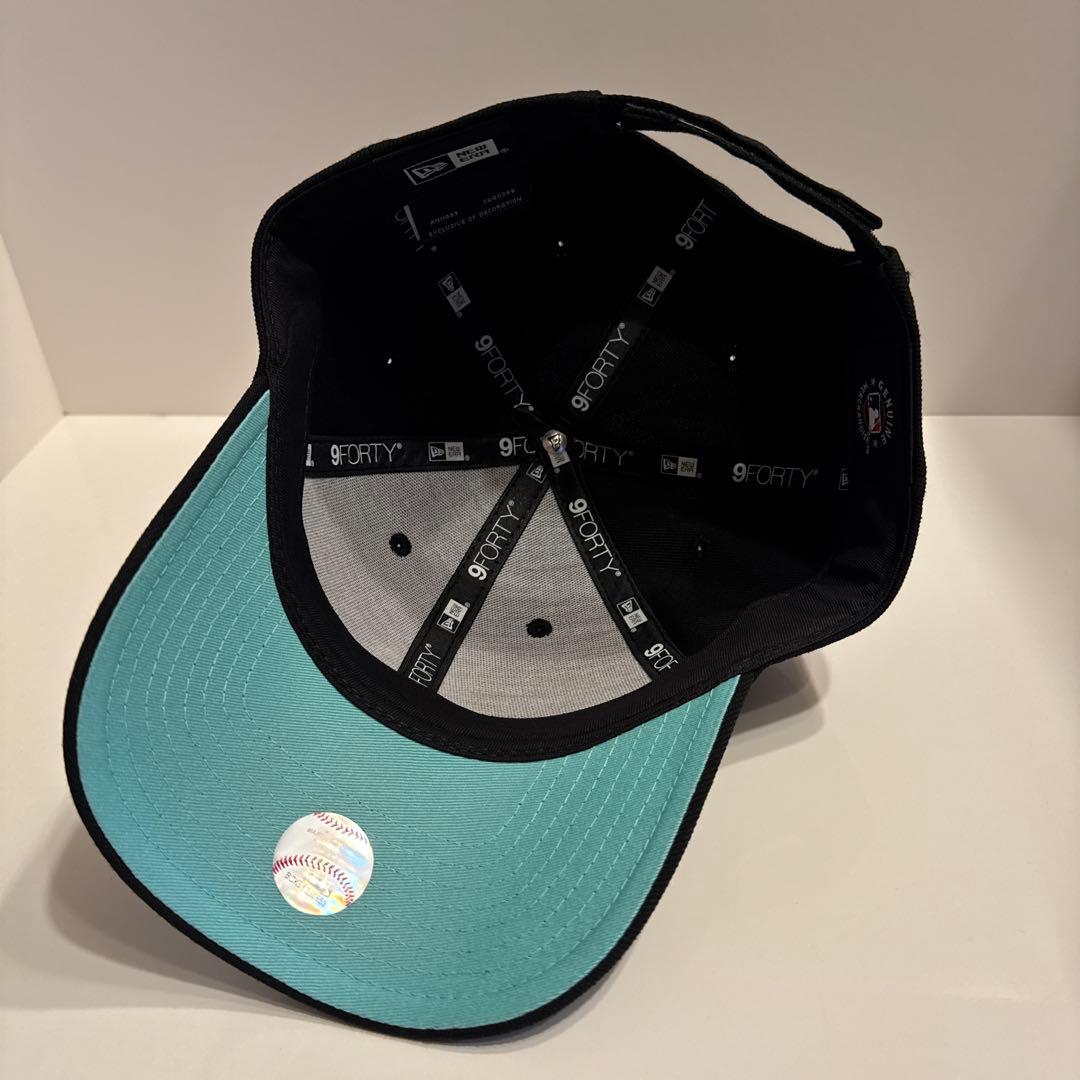 New Era LA キャップ 9FORTY ブラック×ライトブルー ドジャース