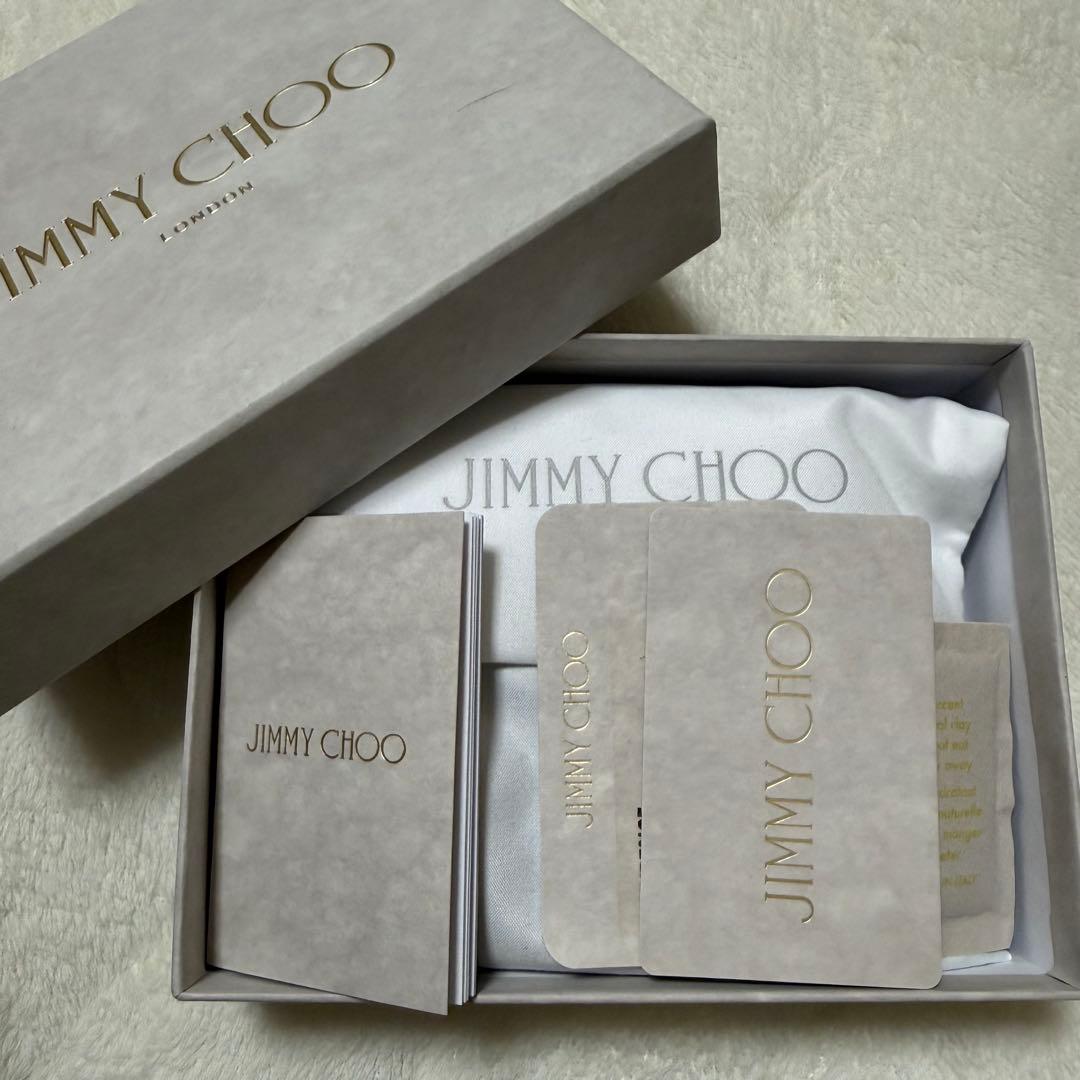 ★美品★JIMMY CHOO ★ 二つ折り財布 オリーブ ブラック ファスナー
