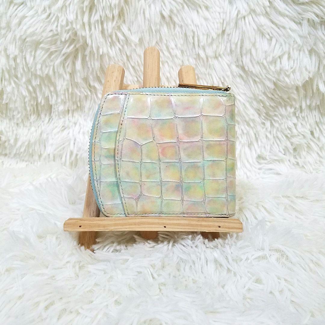【極美品】Her Schedule 二つ折り財布 エナメル レザー マルチカラー