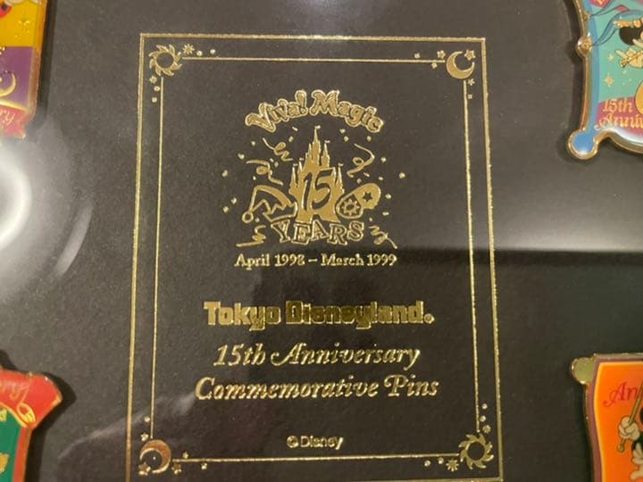 新品未使用　東京ディズニーランド 15 周年記念 ピンバッジ セット