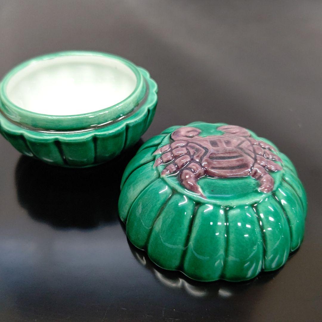 交趾焼 菊蟹 香合 二代 手塚玉堂 茶道具