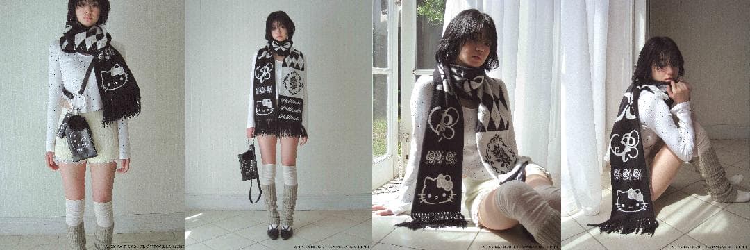 新品 PELLICULE HELLOKITTY hug knit muffler
