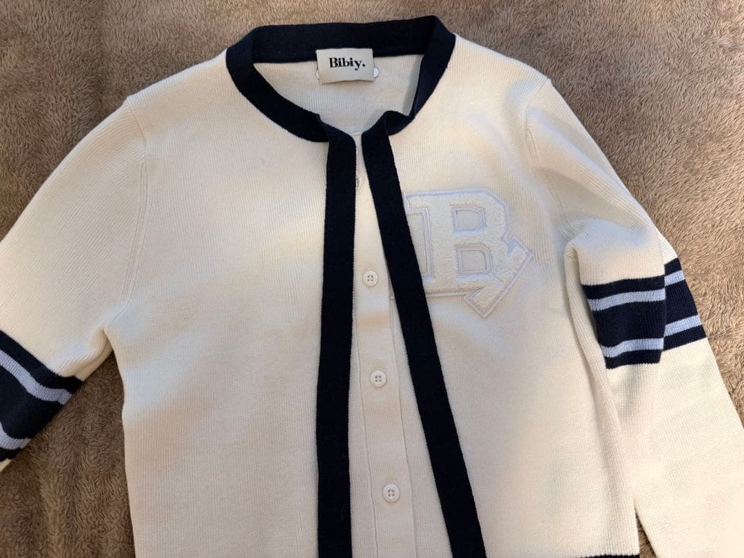 限定bibiy B. CLUB TIE CARDIGAN 白