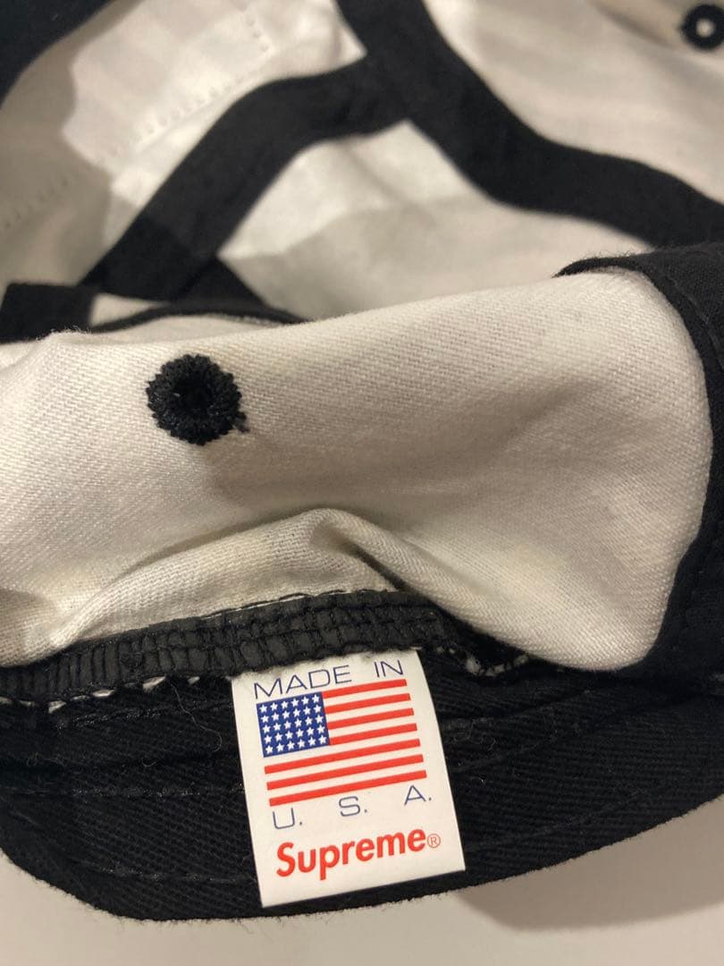 未使用 20ss Supreme キャップ 星条旗 ブラックフラッグ