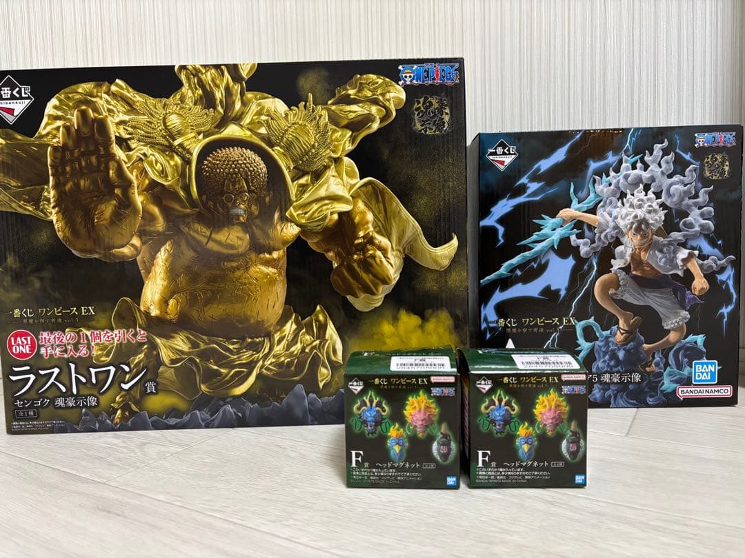 【新品未開封】一番くじ ワンピース　ルフィー•センゴク•カイドウ•モモの助