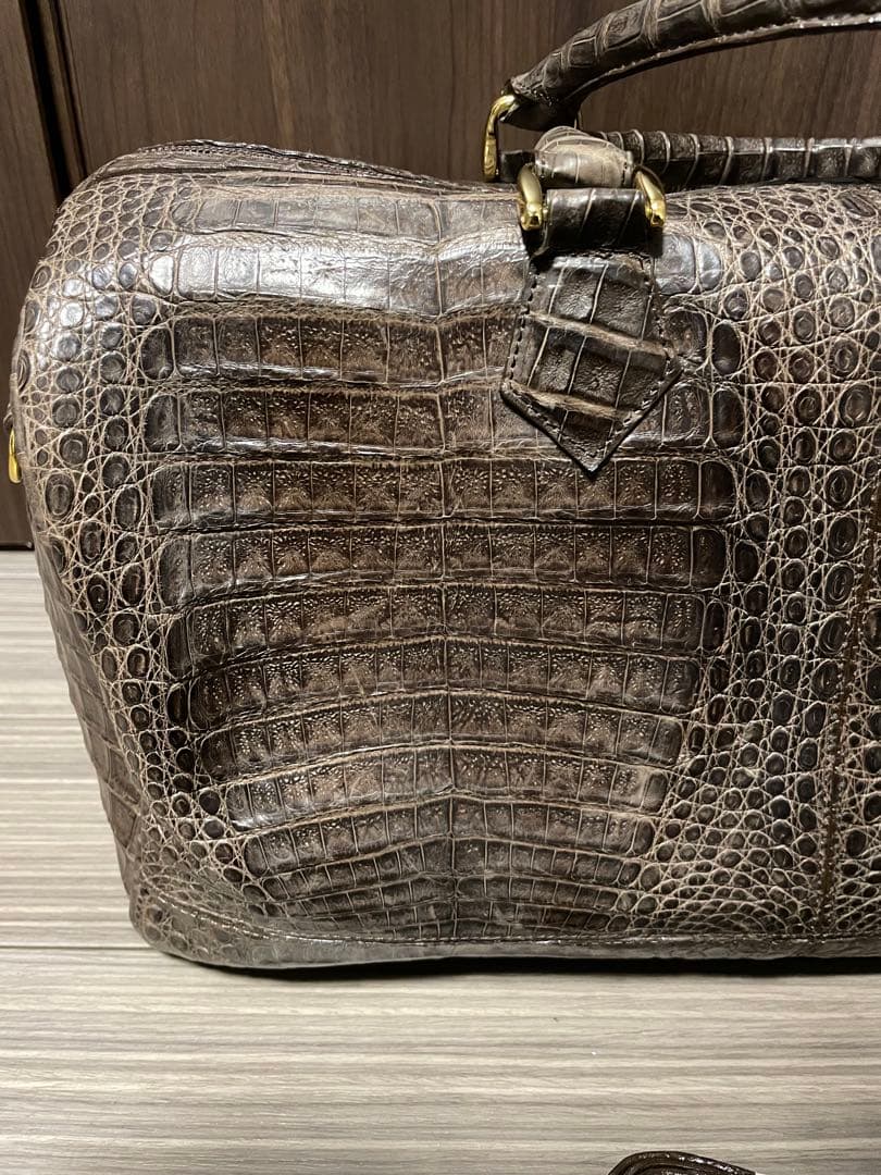 クロコダイルボストンバッグ　JRA認定　美品