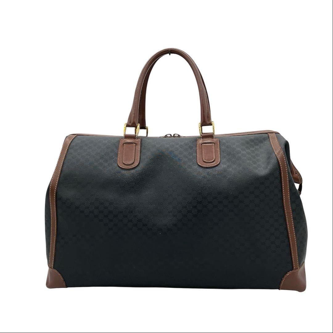 【GUCCI】ボストンバッグ　旅行鞄　マイクロGG PVC ブラック.