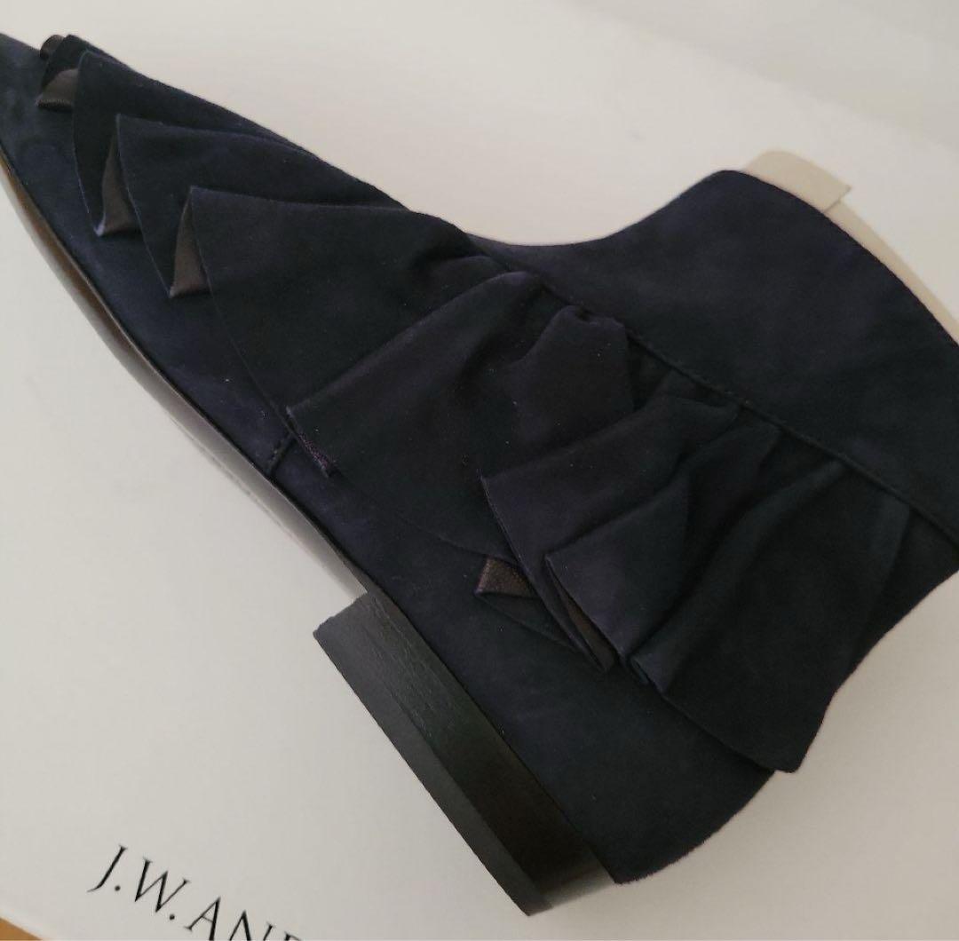 美品J.W. ANDERSON 黒23cm ファスナー　フリルブーティ