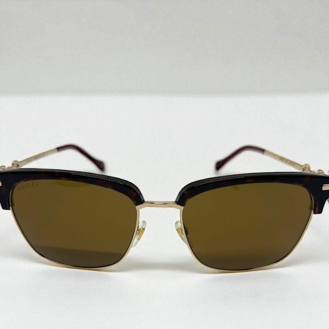 美品 GUCCI サングラス GG0918S ホースビット べっ甲 ゴールド