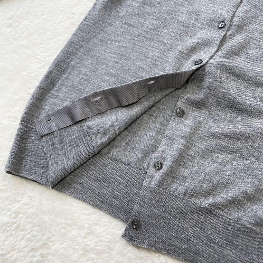 JOHN SMEDLEY クルーカーディガン メリノウール 現行 グレー L
