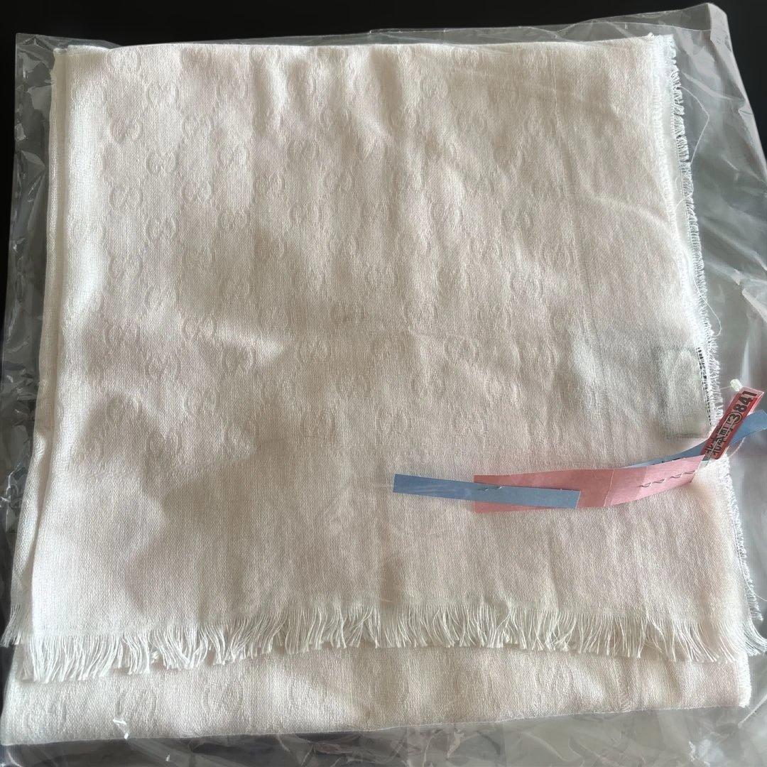 クリーニング済❗️GUCCI ストール　ショール　GG柄　薄いピンク　春❗️ 箱あり