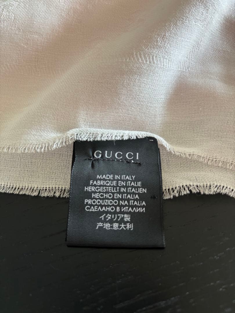 クリーニング済❗️GUCCI ストール　ショール　GG柄　薄いピンク　春❗️ 箱あり
