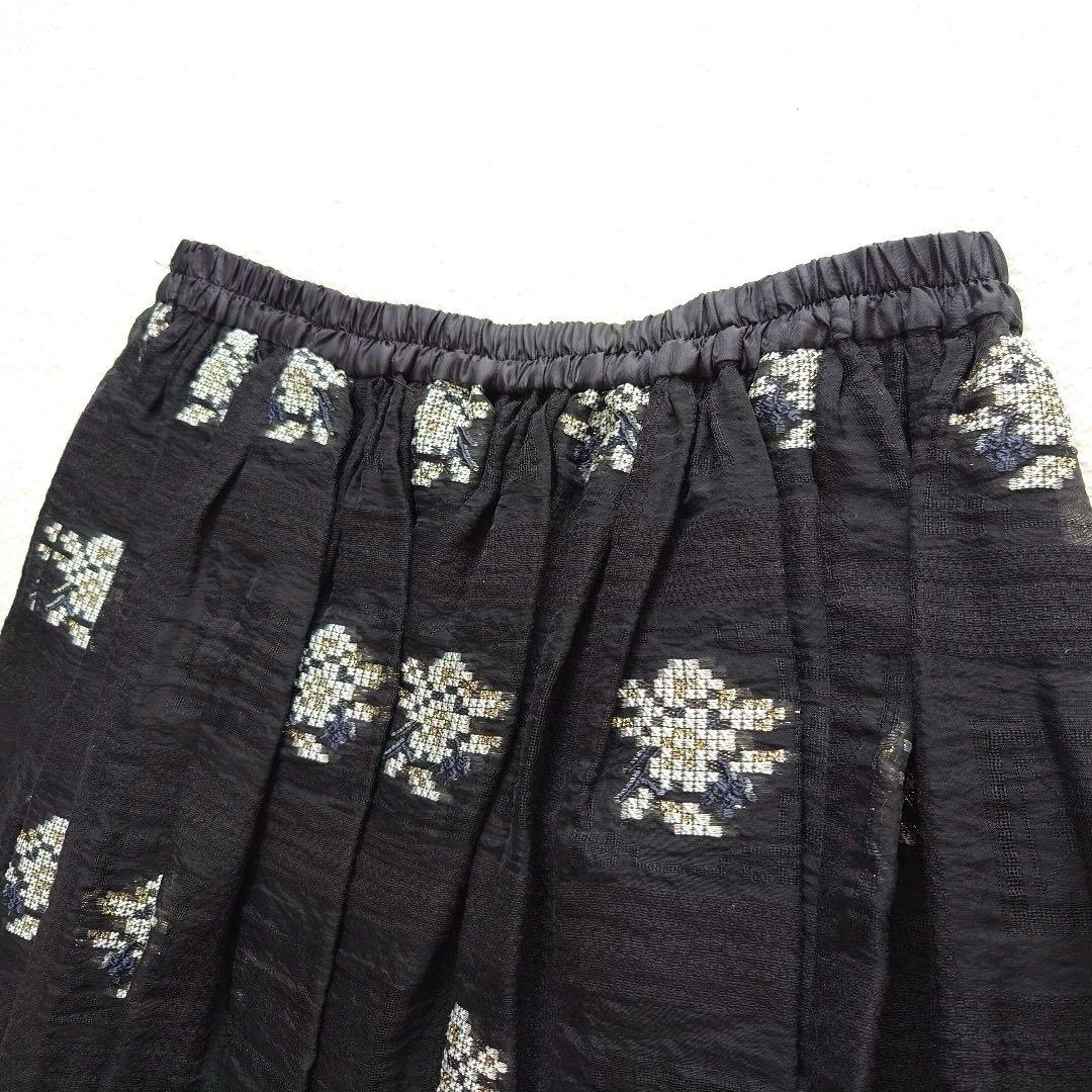 未使用　HOUSE OF LOTUS 刺繍ジャカードフレアスカート