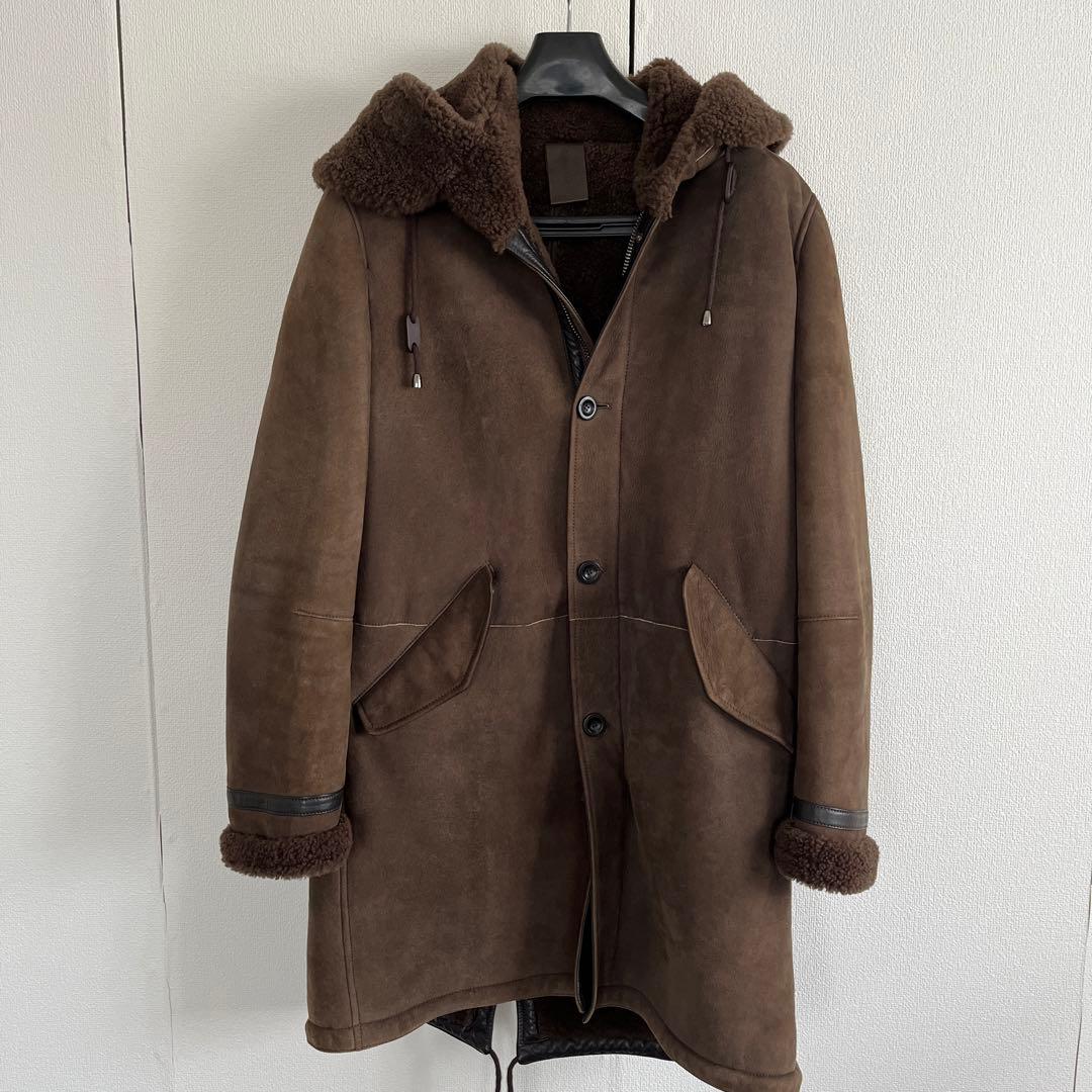 Ruffo ルッフォ　ムートン　コート　モッズ　ブラウン　48