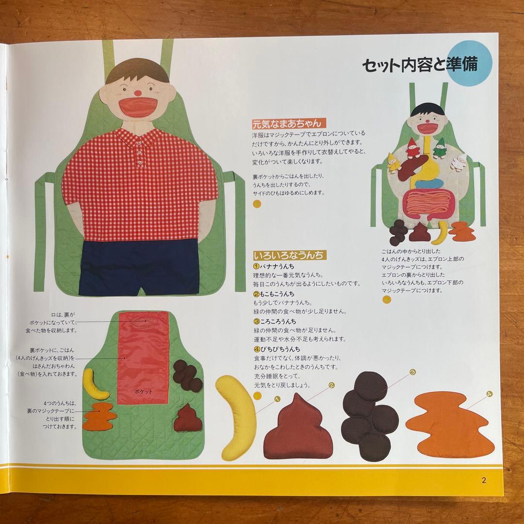 食育エプロン　なんでも食べる元気なまあちゃん