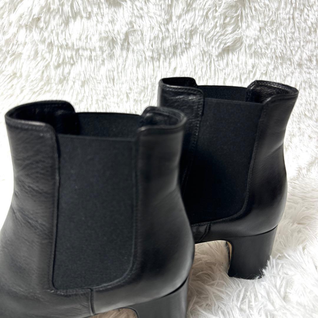 【極美品】FABIO RUSCONI レザーサイドゴアブーツ ブラック 37